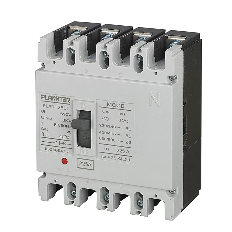 AC 4 pólusú öntött ház megszakító 225A